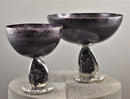 Mint Collection - Glass Bowl With Aluminium Base - Small - 9.5x9.5x11.3cm
