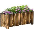 Outsunny Raised Flower Bed Wooden Rectangualr Planter Container Box Wood 4 Feet