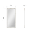 Leaner Mirror White Painted Wooden Frame 75 x 3.5 x 165 cm