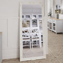Leaner Mirror White Painted Wooden Frame 75 x 3.5 x 165 cm