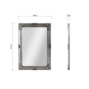 Rectangular Wall Mirror Silver Painted Wooden Frame 80 x 7 x 115 cm
