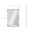 Rectangular Wall Mirror White Painted Wooden Frame 80 x 7 x 115 cm
