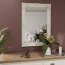 Rectangular Wall Mirror White Painted Wooden Frame 80 x 7 x 115 cm