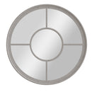 Round Window Mirror Distressed Grey 100 x 2 x 100 cm