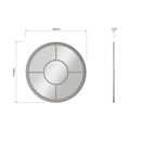 Round Window Mirror Distressed Grey 100 x 2 x 100 cm