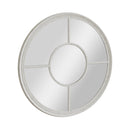 Round Window Mirror Distressed White 100 x 2 x 100 cm