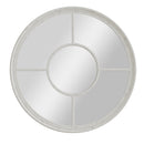 Round Window Mirror Distressed White 100 x 2 x 100 cm
