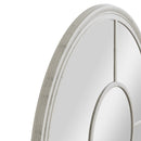 Round Window Mirror Distressed White 100 x 2 x 100 cm