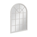 Small Arched Window Mirror  Distressed White 90 x 2.5 x 135 cm
