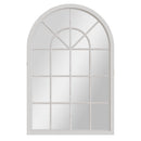 Small Arched Window Mirror  Distressed White 90 x 2.5 x 135 cm