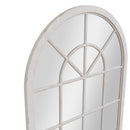 Small Arched Window Mirror  Distressed White 90 x 2.5 x 135 cm