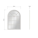 Small Arched Window Mirror  Distressed White 90 x 2.5 x 135 cm