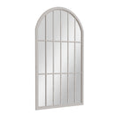 Large Arched Window Mirror Distressed Grey 105 x 3 x 177 cm