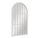 Large Arched Window Mirror Distressed White 105 x 3 x 177 cm