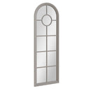 Narrow Arched Window Mirror Distressed Grey 60 x 3 x 180 cm