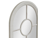 Narrow Arched Window Mirror Distressed White 60 x 3 x 180 cm