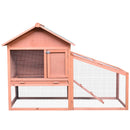 Pawhut Gold Red Wooden Rabbit Hutch