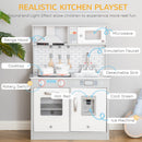 Kids Kitchen Play Cooking Toy Set w/ Sound & Light, for 3-6 Years Old, Grey