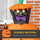Halloween Inflatable Pumpkin with Cat 4'