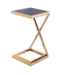 Mint Collection - Side Table - Glass & Gold 30x30x60cm