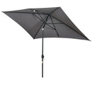 Outsunny 3x2m Patio Parasol Canopy Tilt Crank 6 Ribs Sun Shade Garden Dark Grey