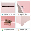 HOMCOM  Kids Pink Wooden Storage Cabinet