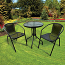 Silver & Stone Milano Rattan Bistro 3 Piece Furniture Set - Black