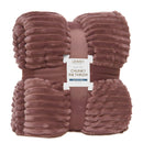 Lewis's Super Soft Chunky Ribbed Throw - Blush