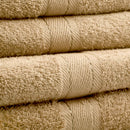 100% Cotton 400GSM Plain Dyed Bathroom Towel Bales | Pack Of 6 Absorbent Face Cloths, Hand Towels, Bath Towels (Pebble)