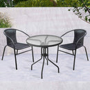 Silver & Stone Milano Rattan Bistro 3 Piece Furniture Set - Black