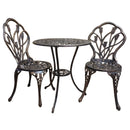Silver & Stone Bistro Set Lorie Cast Aluminium Tulip 3 Piece