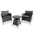 Silver & Stone Toulouse 3pce  Rattan Garden Furniture Set - Grey