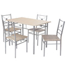 Verona 4 Seater Faux Wood  &  Metal Dining Table & Chairs Set
