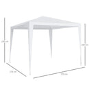 Outsunny 2.7m x 2.7m  Party Tent White