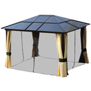Outsunny 3 x 3.6m Gazebo   Brown black, Brown, Beige
