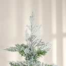 HOMCOM Christmas Tree Pencil Snow Flocked 6' with Realistic Cypress Branches