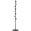 HOMCOM Steel Coat Stand Rack Marble Base 8 Hook for Living Room Entryway,Black