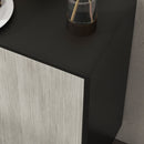 HOMCOM Sideboard Storage Cabinet for Living Room with Adjustable Shelves Black