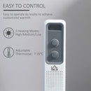 HOMCOM Oil Filled Radiator Seven Fin Portable Heater w/ Three Heat Settings, White