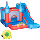 Outsunny 4 in 1 Kids Bouncy Castle Inflatable Slide Climbing Wall w/ Air Blower