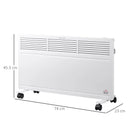 HOMCOM Convector Radiator Heater Freestanding or Wall-mounted w/ Adjustable Thermostat
