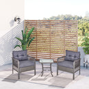 Outsunny Rattan Bistro Set - Grey