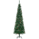 HOMCOM Christmas Tree Pencil 6.5' with 27 Pine Cone