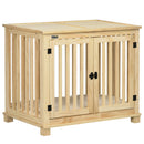 PawHut Wooden Dog Crate End Table w/ Soft Washable Cushion, for Medium Dogs