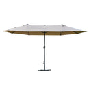Outsunny Double Sided Umbrella Parasol with Cross Base  4.6 m - Khaki