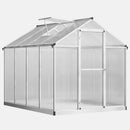 Outsunny 8x6ft Aluminium Greenhouse with/ Door Window Galvanized Base PC Panel