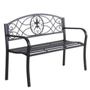 Outsunny Outdoor Patio Garden Bench Scroll Park Furniture Porch Chair Metal