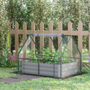 Outsunny Raised Garden Bed with Greenhouse, Steel Planter Box with Plastic Cover