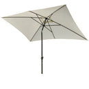 Outsunny 3x2m Patio Parasol Canopy Tilt Crank 6 Ribs Sun Shade Garden White