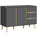 HOMCOM Sideboard Kitchen Cupboard w/ Adjustable Shelves, Double Doors Dark Grey